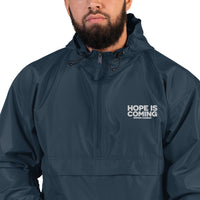 "HOPE IS COMING" Embroidered Champion Packable Jacket